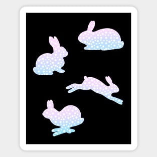 Pastel Easter Bunny Rabbit Dotted Pattern T-shirt Magnet